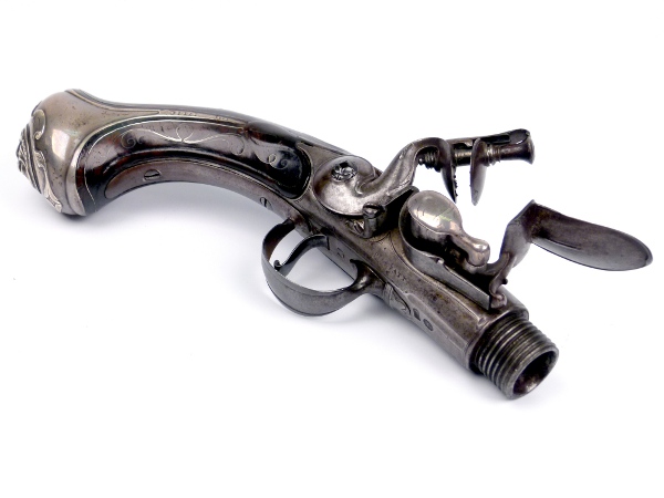 Pair of Superimposed (Two-Shot) Queen Anne Flintlock Pistols - detail 5