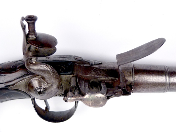 Pair of Superimposed (Two-Shot) Queen Anne Flintlock Pistols - detail 6
