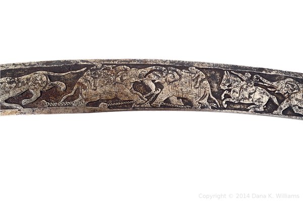 Koftigari Talwar with Hunting Scenes - detail 6