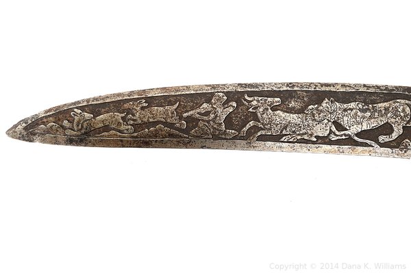 Koftigari Talwar with Hunting Scenes - detail 7